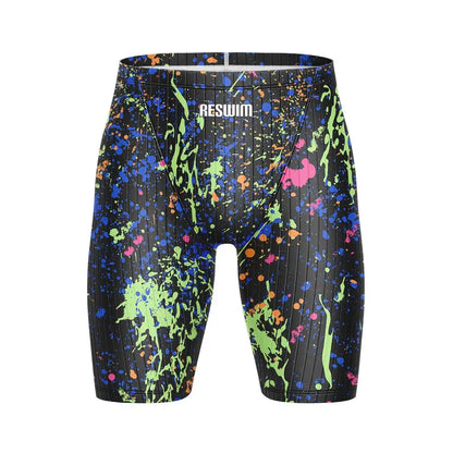 Summer Men's Beach Swimming Trunks Pro Swim Jammer Endurance Athletic Training Swimsuit Shorts Swimwear Jammer Tights Surf Pants
