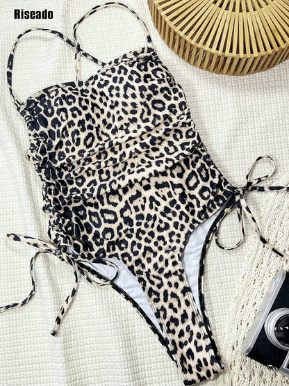 Leopard Swimsuit One Piece Swimwear for Women Bathing Swimming Suit