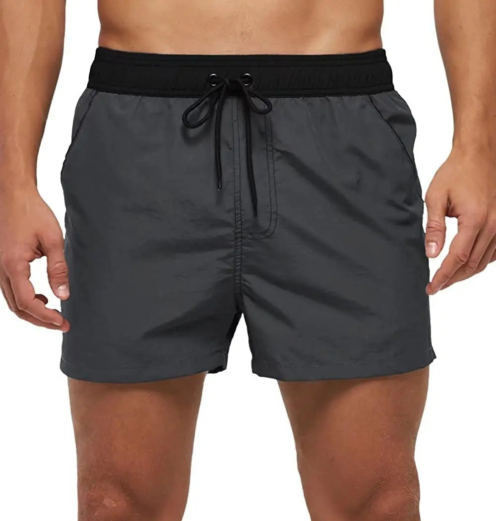Men Summer Swim Shorts Swimwear Trunks Swimsuits Quickly Dry Surf Beach Board Elastic Waist Swim Pants Surfing Shorts with Mesh
