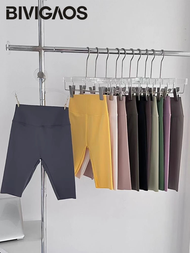 Summer Thin Seamless Sharkskin Cycling Shorts Women Tight Elastic Sport Fitness Running Biker Shorts Slim Gym Yoga Shorts