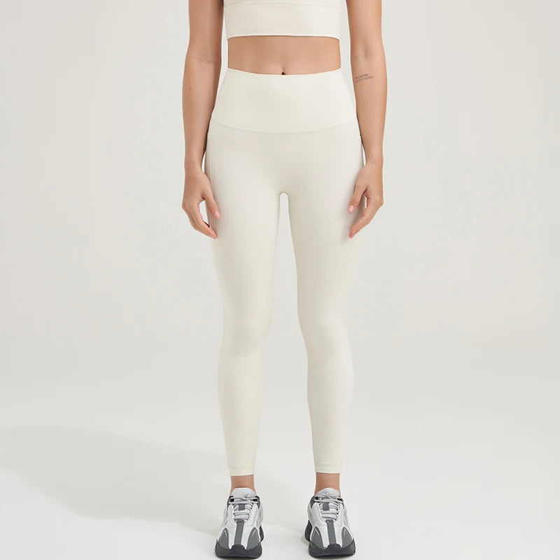 Nylon Leggings Yoga Women's Pants Gym Sport Fitness Pants Tight Elastic Breathable High Waist Side Pockets Sportswear