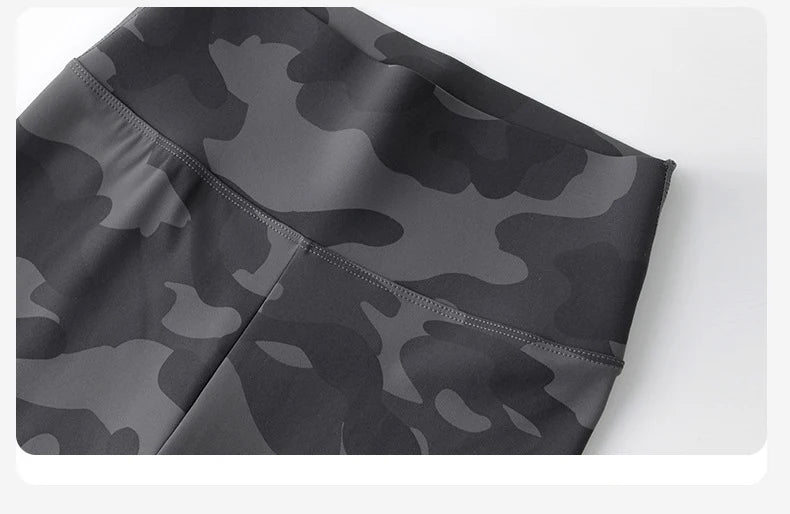 BIVIGAOS Summer Camouflage Green Sharkskin Biker Shorts Knee Length Short Leggings Women Casual Sports Cycling Shorts