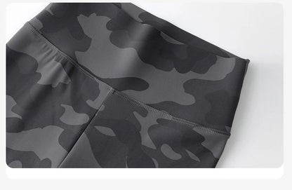 BIVIGAOS Summer Camouflage Green Sharkskin Biker Shorts Knee Length Short Leggings Women Casual Sports Cycling Shorts