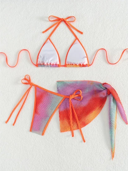 3 Piece Sets Swimwear Cover-Ups Swimsuit  Push Up Bikinis Set Brazilian Bathing Suit Women Beachwear Biquini Suits