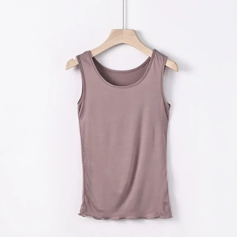 Plus size 6XL summer women's Tank Tops Loose Modal camis Tshirt bottoming sleeveless tee tops Sollid color Vest all match
