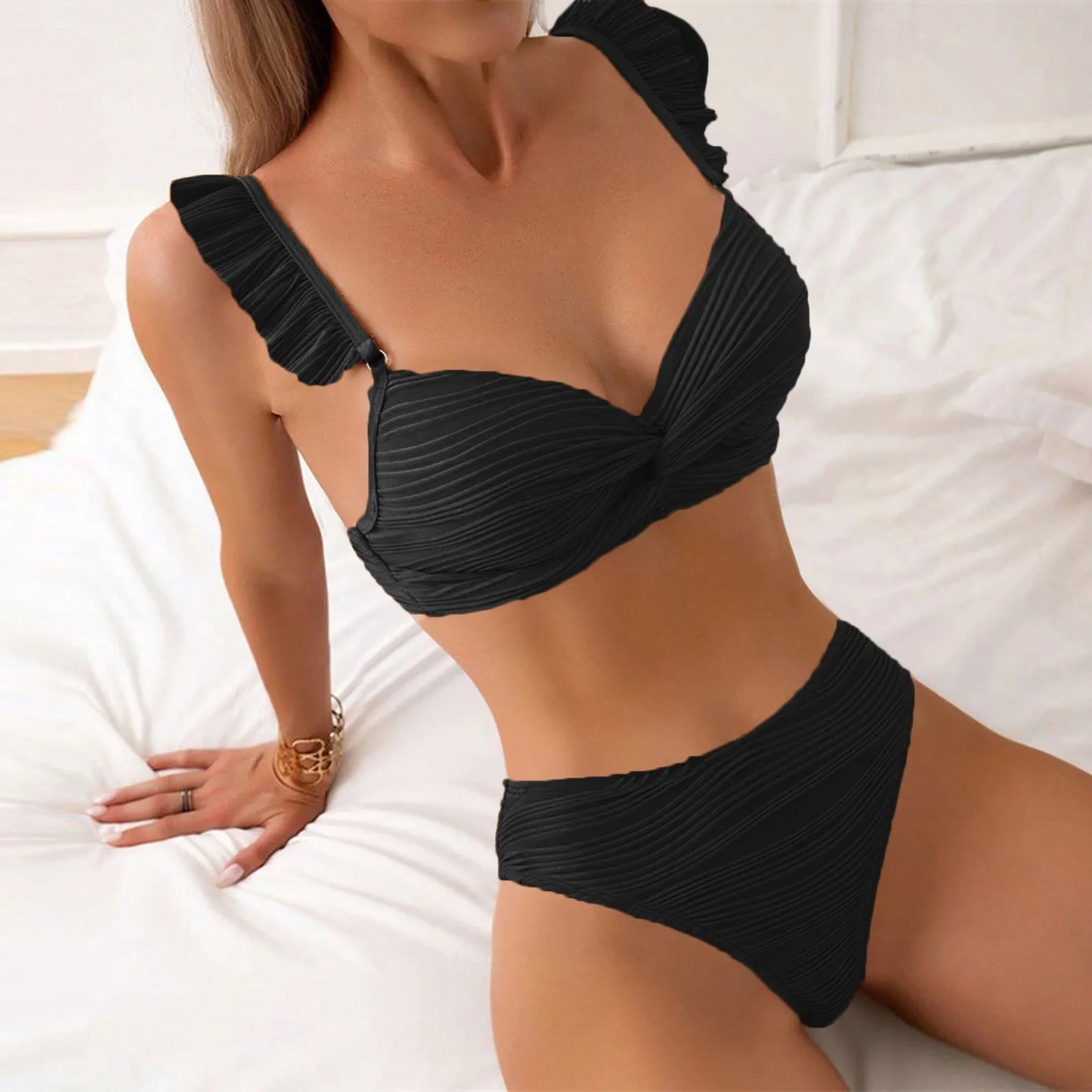 Women High Waist Bikinis Swimwear Swimsuit Female Retro Beach wear Bikini Set Swimsuits Pink Style Princess