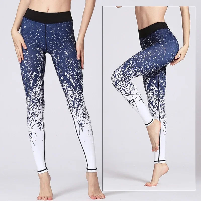 Cloud Hide Yoga Pants Sports Leggings Women High Waist Trainer Long Tights Flower Push Up Running Trouser Workout S- XL