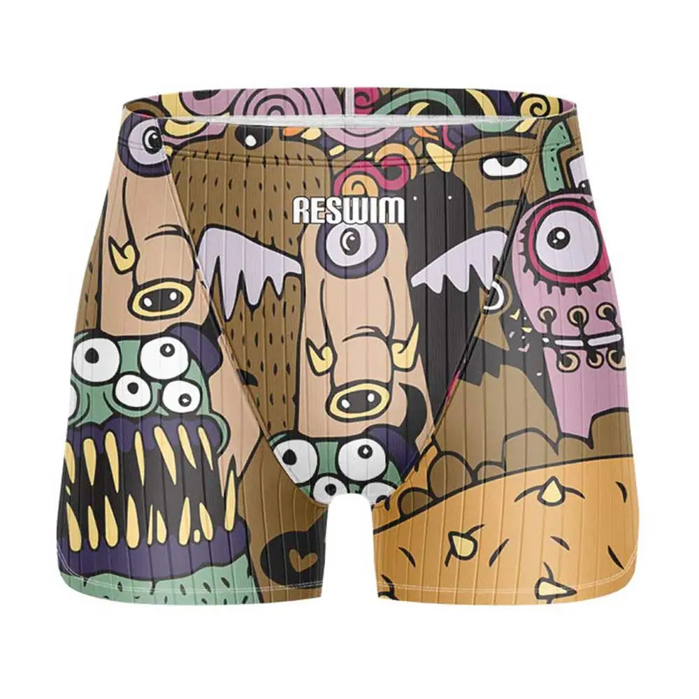 Funny Swimming Trunks Swim Jammer Swimsuit Shorts Summer Men's Athletic Training Swimwear Boys Surfing Pants Beach Tights Shorts