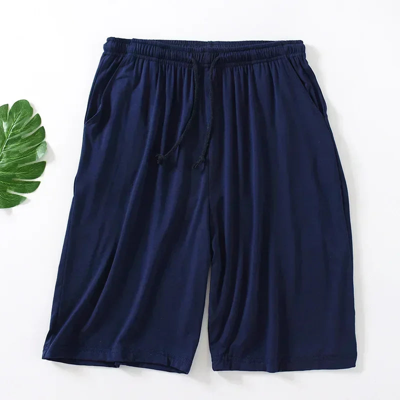 Plus Size 7XL 8XL Casual Sleep Shorts for Men Casual Modal Men's Pajamas Shorts Summer Soft Five Points Cotton Beach Shorts Male