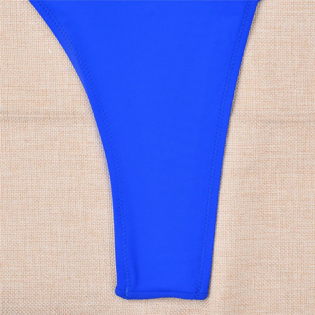 Tummy Cut Out Halter Women Thong Swimwear One Piece Swimsuit Female High Cut Monokini Rings Bathing Suit Swim Beach Wear