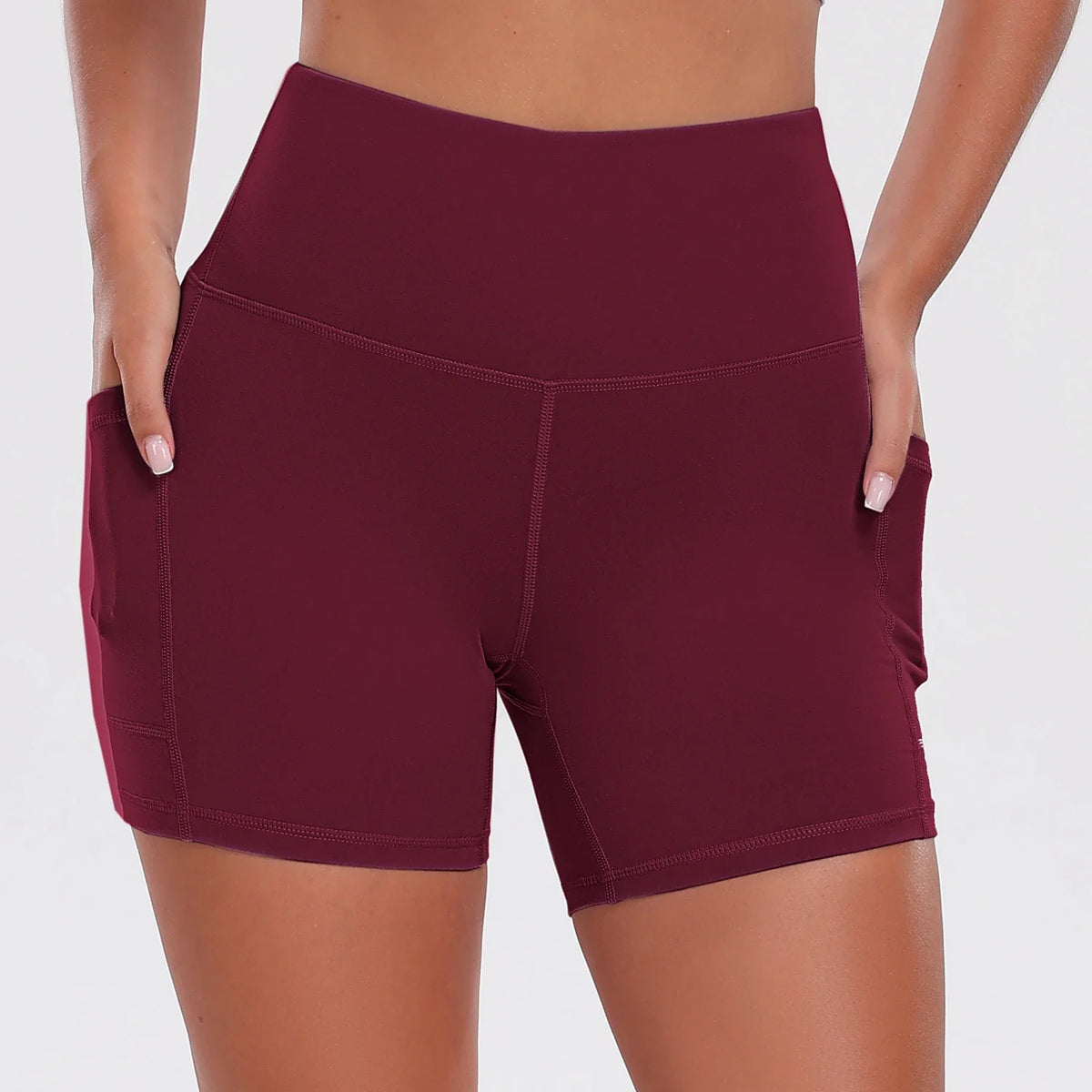 Women Shorts with Pockets Tummy Control Butt Lifting Cycling Tights Stretchy Slim Gym Sports Shorts Summer Casual Wear
