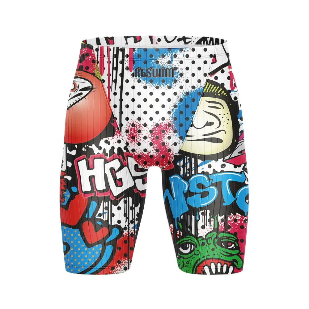Men's Swim Jammer Swimsuit Swimming Trunks Beach Tights Shorts Athletic Training Swimwear Pool Suit Running Surfing Pants