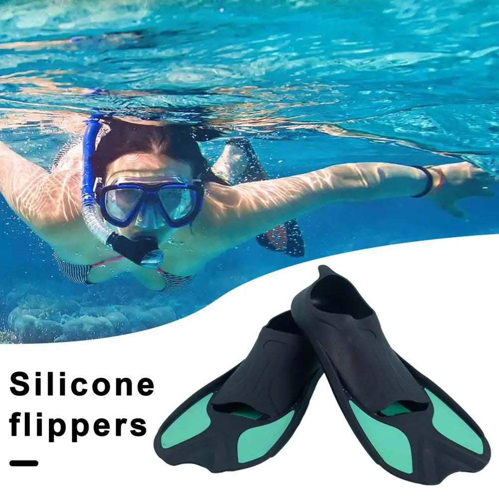 Diving Fins Swimming Training Fins Professional Snorkeling Flippers Short Blade Flippers Leg Strength Building Swimming Flippers