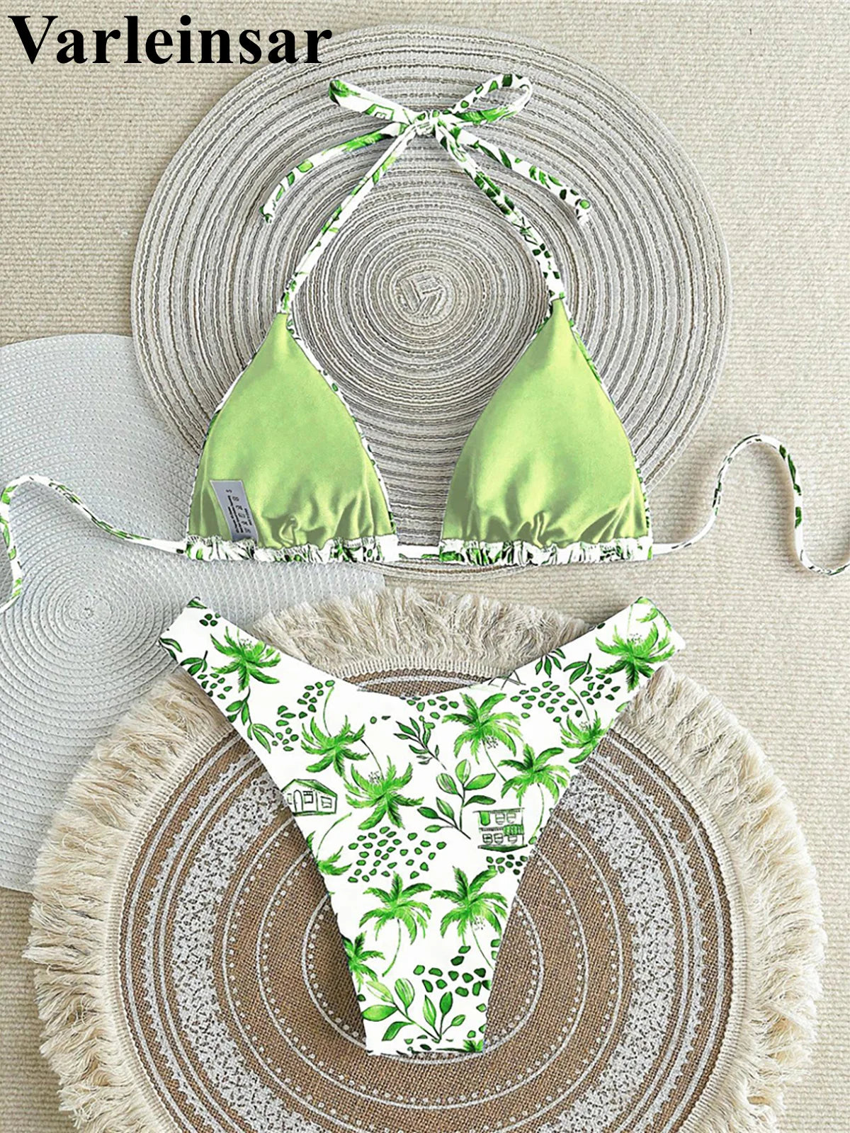 XS - L Printed Halter Brazilian Bikini Women Swimwear Two-pieces Bikini set Female Swimsuit Bather Bathing Suit Swim