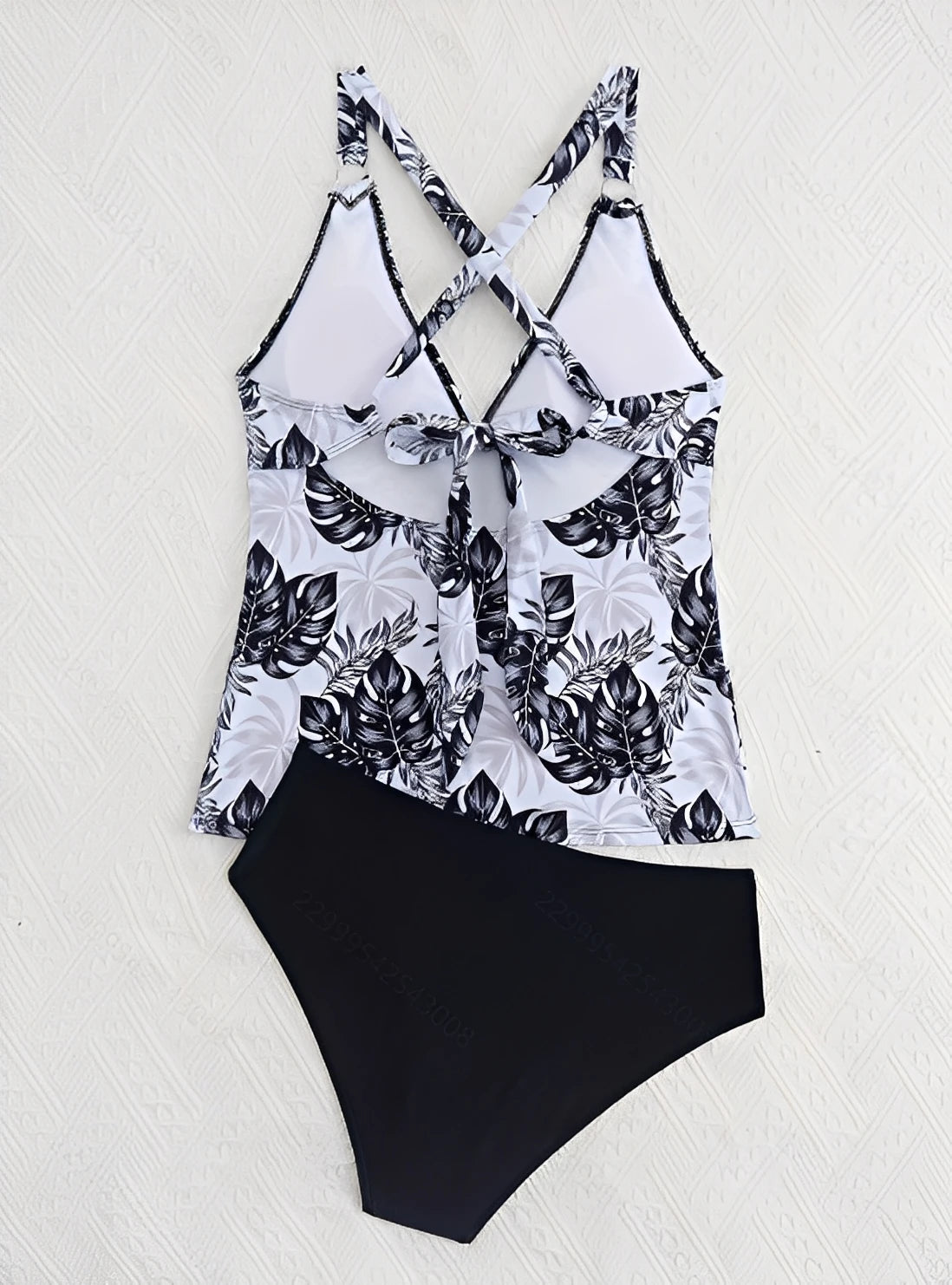 Printed Leaves Tankini Two Pieces Swimwear Female Padded Swimsuit Women Bathers Bathing Swimming Swim Suit Beachwear