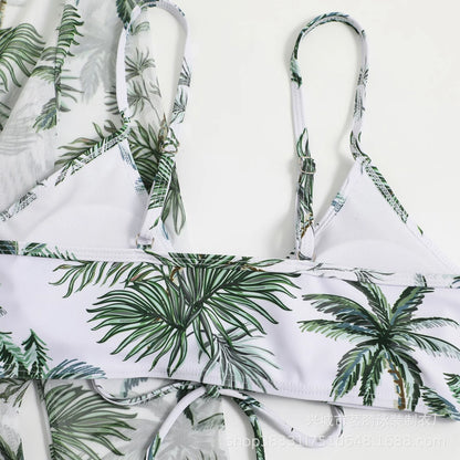 Summer Print Bikinis Swimwear Female Swimsuit Beachwear Push Up Three-Piece Bikini Set Women Swimming Bathing Suit