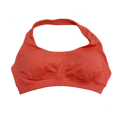 Halter Sports Bra for Women Neck Strap Bra Seamless Open Back Top Medium Support Gym Crop Top Stretchy Sportswear