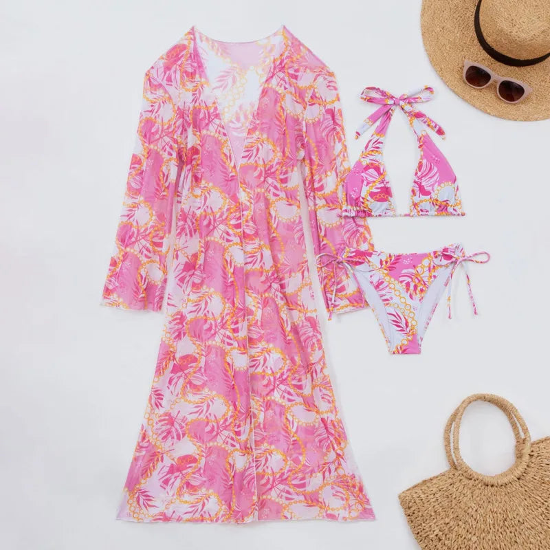 Bikinis Female Swimsuits Women Three-Piece Swimwear Beach Swimming Wear Bathing Suits Brazilian Bikini Set Pool Bather