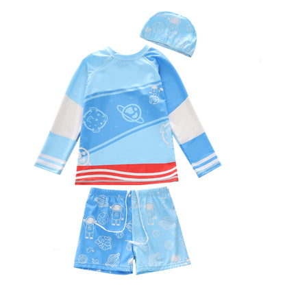 Boys Swimwear Long Sleeve Rash Guard Swimming Trunks for a Boy Toddler Printing Swimsuit Kids Anti UV Summer Beach Bath Clothes