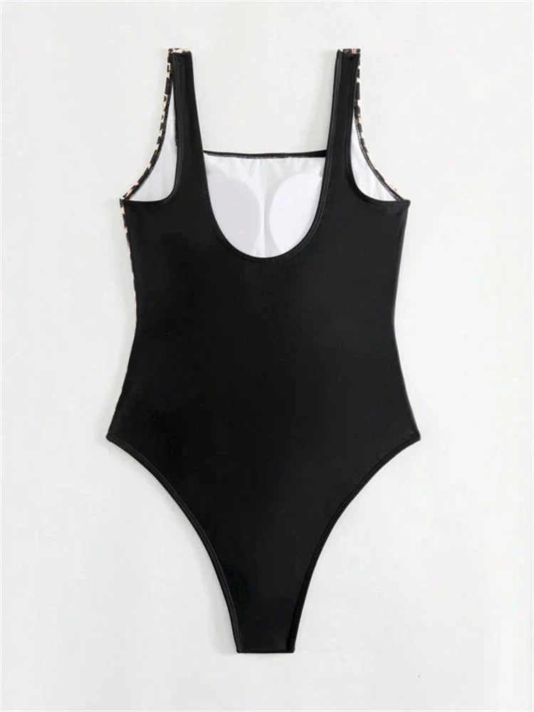 One Piece Swimsuit Women Solid V Neck Sling Bodysuit Monokini Swimwear Summer Backless Beach Bathing Suit Female