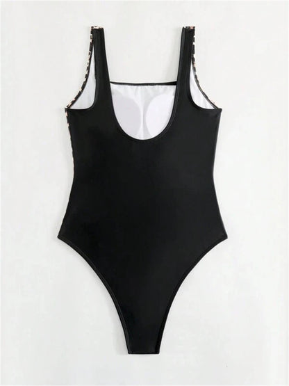 One Piece Swimsuit Women Solid V Neck Sling Bodysuit Monokini Swimwear Summer Backless Beach Bathing Suit Female