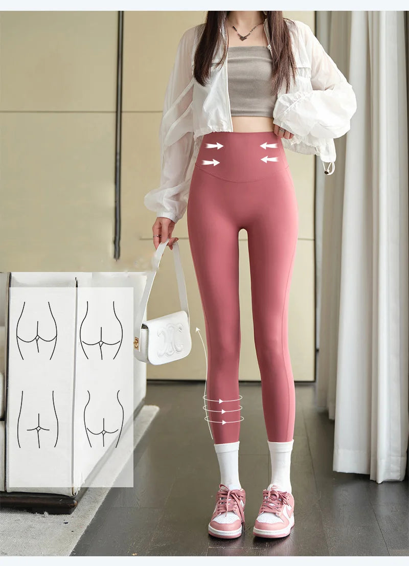 Sharkskin Sport Leggings Women High Waisted Butt Lifter Tight Fitting Fitness Yoga Push Up Leggings
