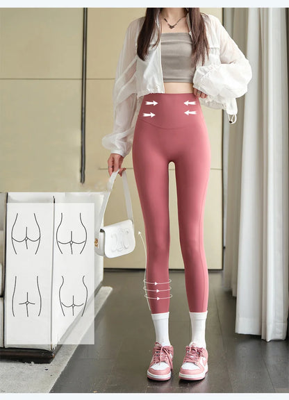 Sharkskin Sport Leggings Women High Waisted Butt Lifter Tight Fitting Fitness Yoga Push Up Leggings