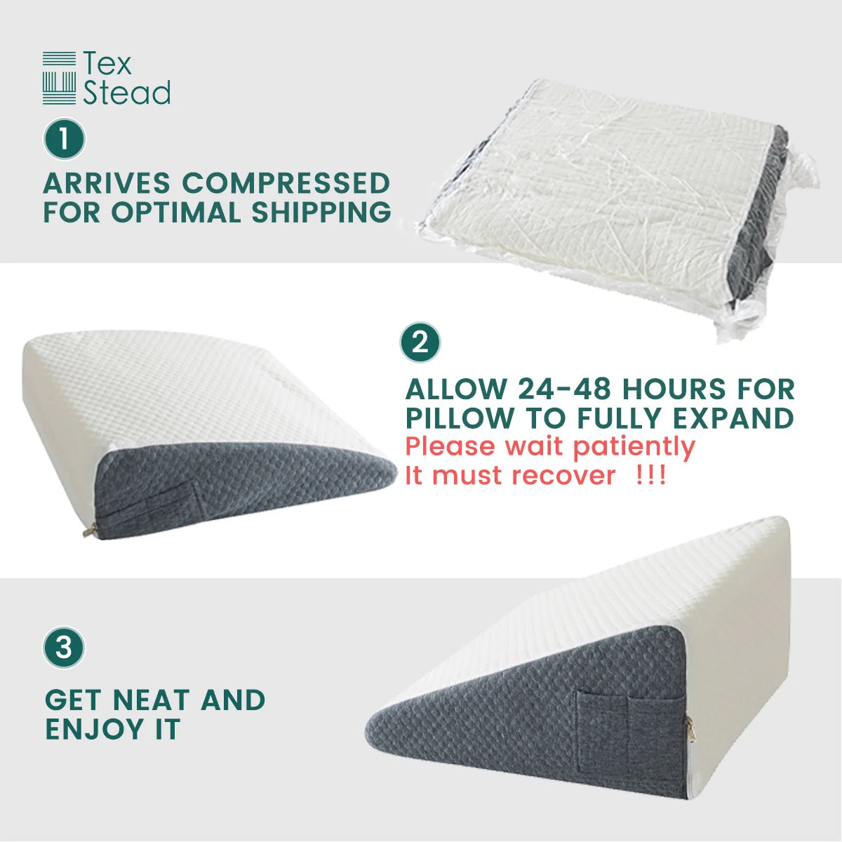 1pc /2pcWedge Pillow For Sleeping Bed Wedge Pillow For After Surgery Triangle Air Layer Sleeping Wedge Cover Memory Foam
