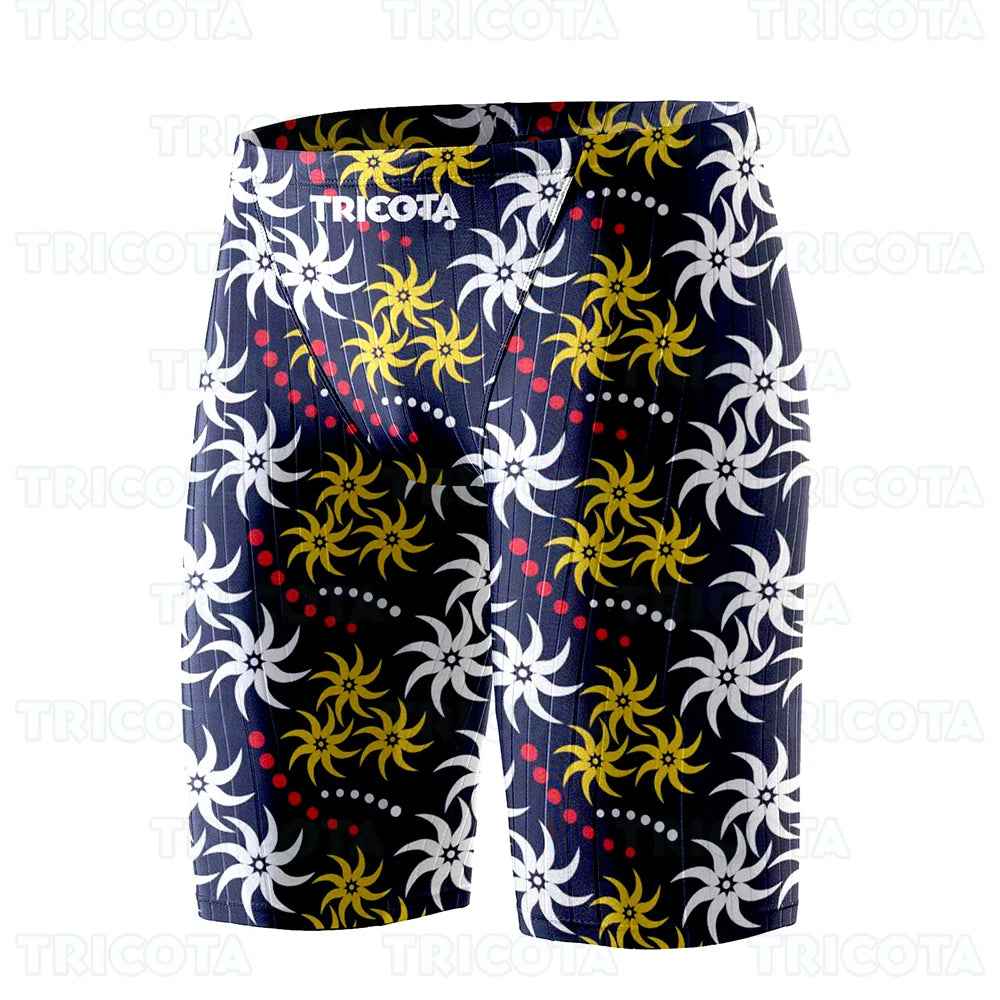 Summer Men Jammer Swimming Trunks Endurance Athletic Training Swim Shorts Outdoor Beach Quick Dry Tight  Jammers Surfing Trunks