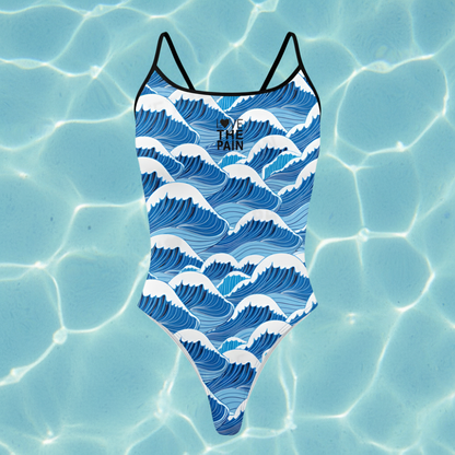 Love The Pain Cat Pattern Women One-Piece Swimsuit Training Swimwear