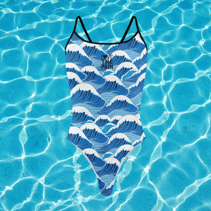 Love The Pain Women One-Piece Swimsuit Pool Bathers Squad Back Monokini Bathing Suits Beachwear Triathlon Functional Training Swimwear