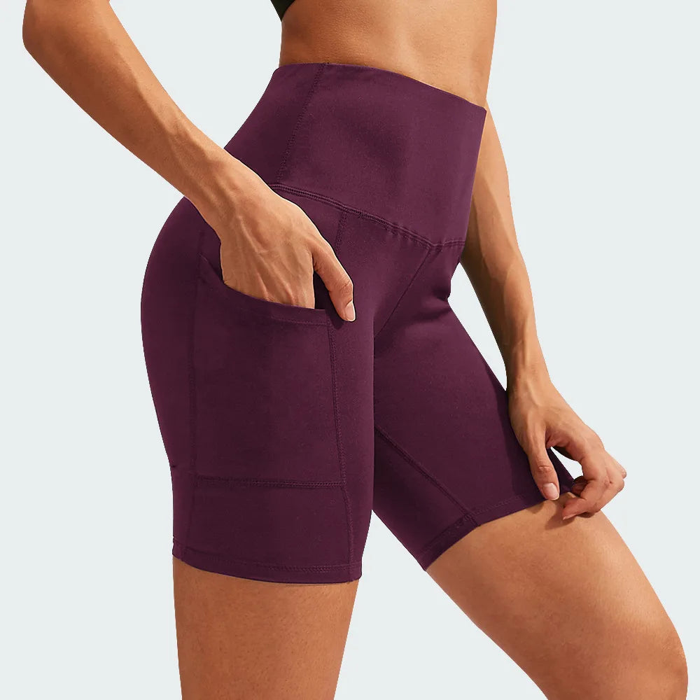 Women Yoga Shorts High Waist Workout Gym Shorts Fitness Yoga Lift Butt Fitness yoga leggings Running Cycling Short Pants