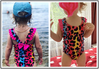 Kids Swimwear for Girls Flamingo Print One-pieces Swimming Suit Summer Beach Swimsuit Children Infant Bathing Suit Bikini