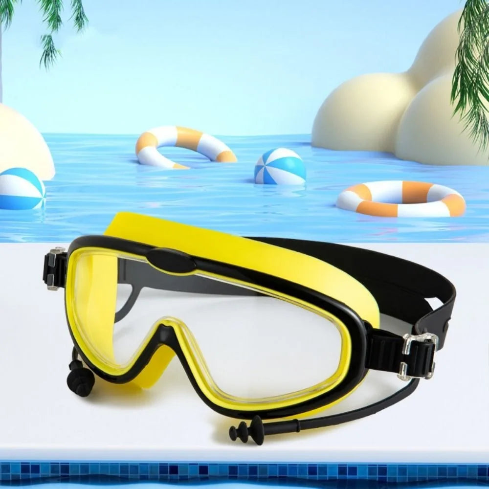 Swimming Gear Big Frame Swimming Goggles Anti Fog Wide View Swim Glasses Elastic Soft Swimming Eyewear Swimming Pool
