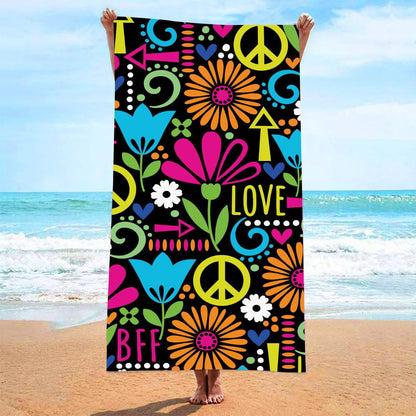 Microfiber Blanket Quick Drying Beach Towels Oversized Printing Towel Super Absorbent Pool Towel Blanket Boho Absorbent Towel