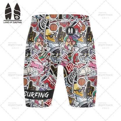 Swim Boxers Swimwear Men's Swimming Jammer Swimming Trunks Beach Trunks Bathing Suit Swimsuits Love Of Surfing Shorts Surf Board Shorts