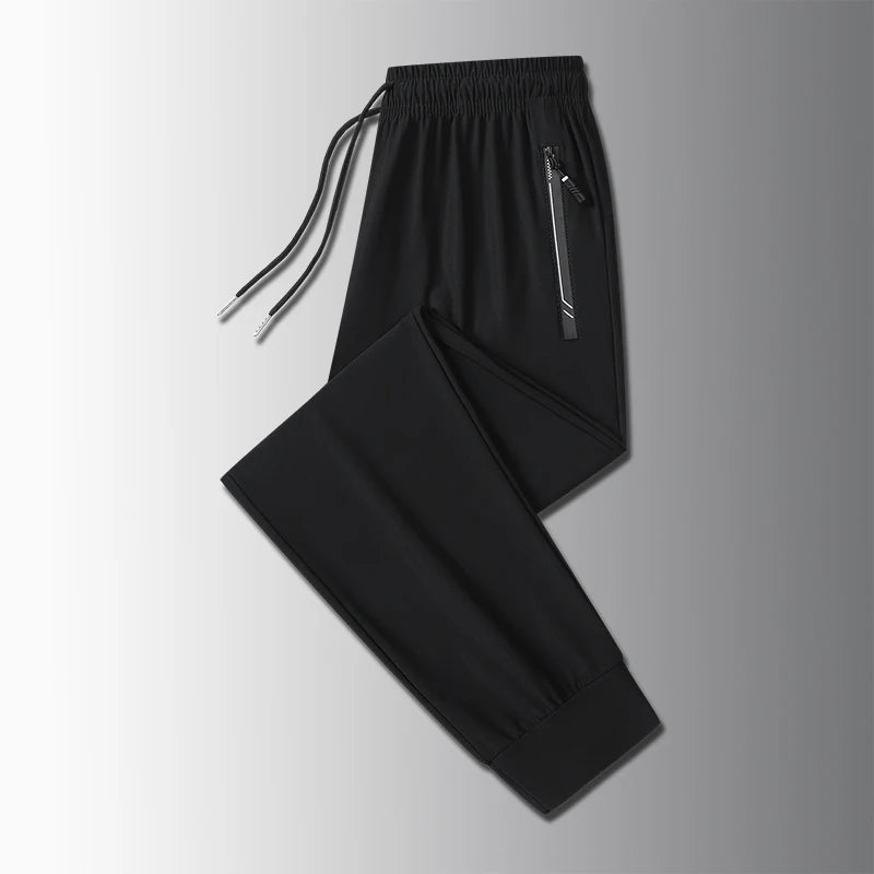 Running Pants Jogging Casual Summer Thin Elastic Sweatpants Quick Dry Ice Silk Straight Pants Sports Gym Breathable Men Trousers