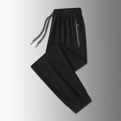 Running Pants Jogging Casual Summer Thin Elastic Sweatpants Quick Dry Ice Silk Straight Pants Sports Gym Breathable Men Trousers