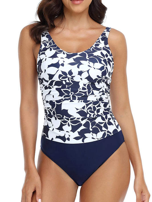 Floral Printed One Piece Swimwear Women Strap Swimsuit Female Bodysuit Bathers Bathing Swimming Suit Sports Beachwear