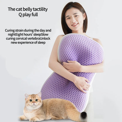 Relief Pressure Cat Belly Pillow Cervical Protection And Sleep Aid Super Soft And Comfortable Pillow