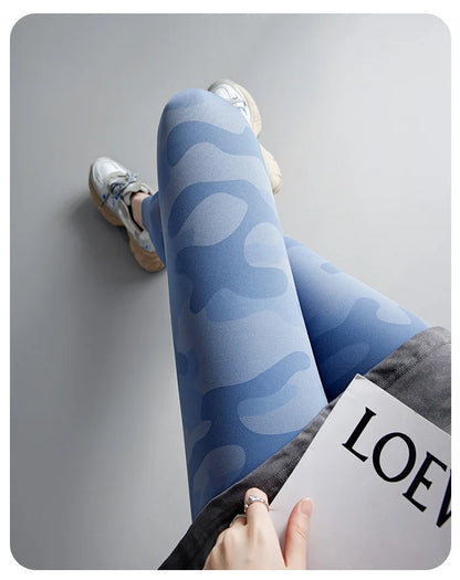 Spring Summer High Waist Colours Camouflage Shark Leggings Women Slim Sport Leisure Leggings Yoga Fitness Leggings