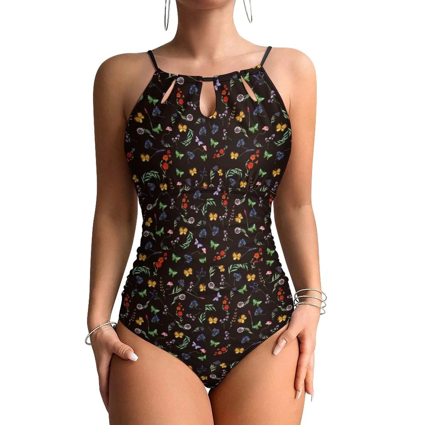 Butterfly Swimsuit Colorful Animal Women Swimwear One-Piece Stylish Swimsuits Holiday Pool Push Up Cut Out Beach Outfits
