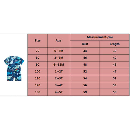 Toddler Baby Boys Shark Printed Rush Guard Kids Cute Beachwear Short Sleeve Swimwear Zipper Jumpsuit Infant Swimsuit
