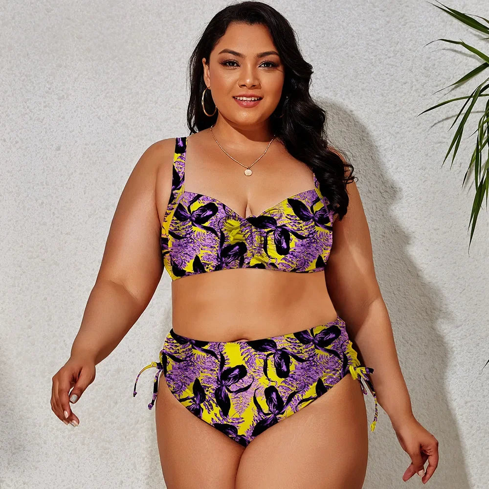 High Waist Leopard Bikini Set Plus Size Swimwear for Women Swimsuit Beachwear Bathing Suit Thong