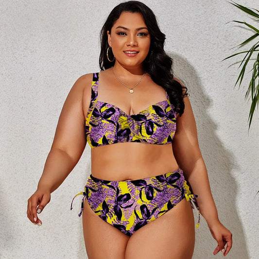 High Waist Leopard Bikini Set Plus Size Swimwear for Women Swimsuit Beachwear Bathing Suit Thong
