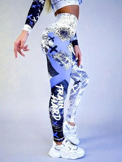 Fashion Street Cool Sports Leggings For Women Hip Hop Style High Waist Elastic Pant Daily Running Dancing Comfortable Yoga Pants