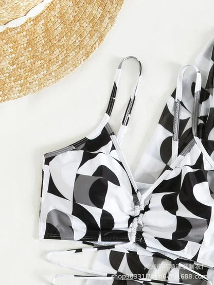 Summer Print Bikinis Swimwear Female Swimsuit Beachwear Push Up Three-Piece Bikini Set Women Swimming Bathing Suit