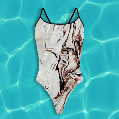 Summer Women Thin Shoulder Straps Monokini Print Swimsuit Women Swimwear Long-Duration Training Bathing Suit Bathers Pool Training Squad