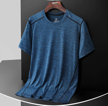 Large Size 6xl 7xl 8xl Mens T Shirt Breathable  Quick Drying Cool Summer T-shirts Sporting Outdoor Ice Silk Tee Tops