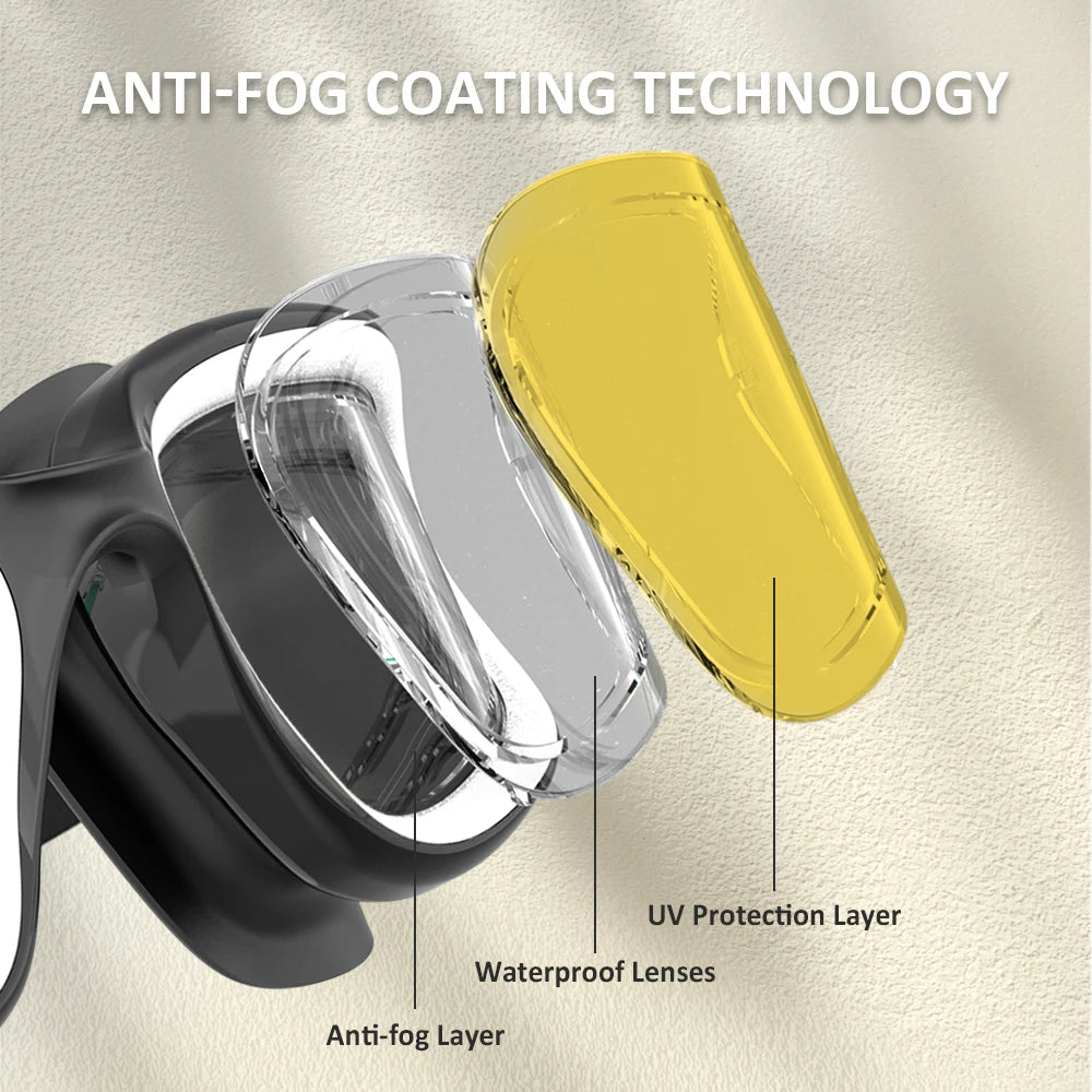 Professional Adult Anti-UV Swimming Goggles 180° Panoramic Electroplating Anti-Fog HD Lens Adjustable Silicone Swim Glasses